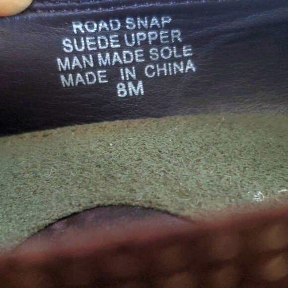 AEROSOLES BROWN SUEDE HEELS BUCKLE SQUARE TOE SIZE 8 CONTRAST STITCHING LOAFER - Picture 8 of 9